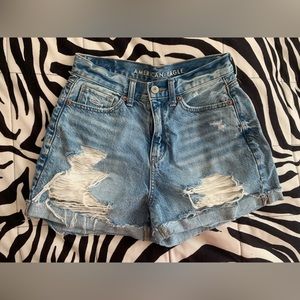 American Eagle Ripped High-waisted Jean Shorts